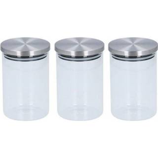 👉 Glazen potje 3x voorraadpot / snoeppot 800 ml