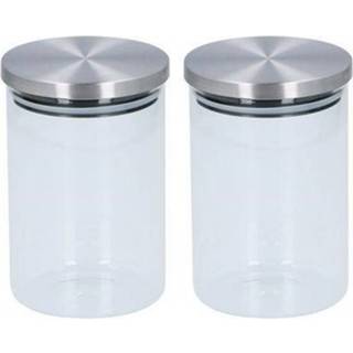 👉 Glazen potje 2x voorraadpot / snoeppot 800 ml