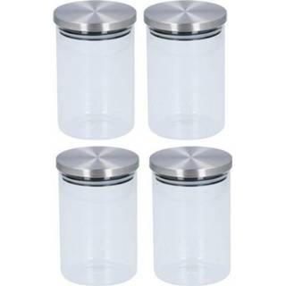 👉 Glazen potje 4x voorraadpot / snoeppot 800 ml