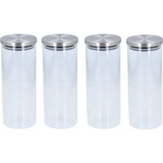 👉 Glazen potje 4x voorraadpot / snoeppot 1500 ml