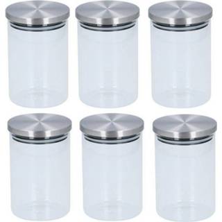 👉 Glazen potje 6x voorraadpot / snoeppot 800 ml