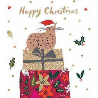 👉 Kerstkaart active - Kat met Kerstmuts (Set van 5) 5015877419966