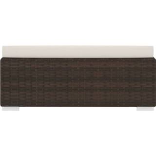 👉 Voetensteun met kussen sectioneel Poly Rattan bruin