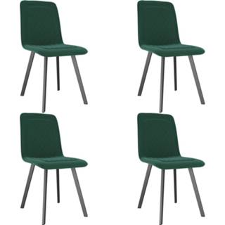 👉 Eetkamer stoel fluweel active groen Eetkamerstoelen 4 st 8719883828688