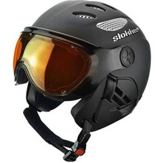 👉 Skihelm zwart Slokker raider - black photochromic polarized Vizier (☁/☀/❄)