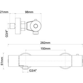 👉 Douche mengkraan chroom active Wiesbaden Eco Cool-Touch thermostatische douchemengkraan | 8719956084218