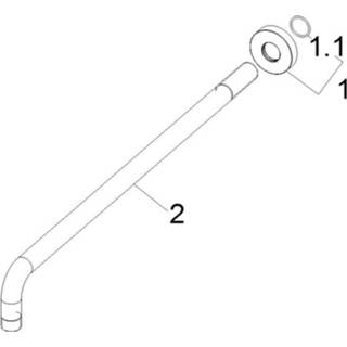 👉 Messing active Wiesbaden gebogen douche-arm rond muur. 45cm | Geborsteld 8719956083433