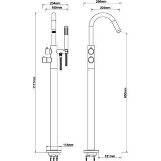 👉 Badmengkraan active Wiesbaden Caral vrijstaande thermostatische |... 8719956085086