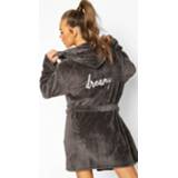 👉 Dreamy Embroidered Fluffy bathrobe/robe, Charcoal