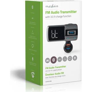 👉 Nedis CATR101BK Fm-transmitter Voor In De Auto Bluetooth® Bass Boost Microsd-kaartsleuf Handsfree Bellen Spraakbediening 3,0 A / 2,4 A