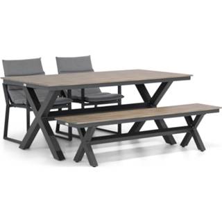 👉 Tuinset textileen antracite dining sets grijs-antraciet Lifestyle Treviso/Forest 180 cm 4-delig