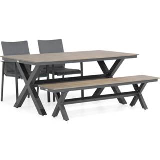 👉 Tuinset antracite dining sets grijs-antraciet Lifestyle Rome/Forest 180 cm 4-delig