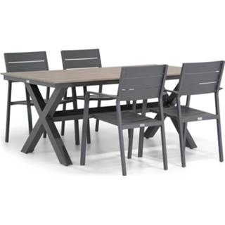 👉 Tuinset aluminium antracite dining sets grijs-antraciet Lifestyle Stella/Forest 180 cm 5-delig