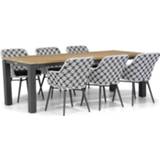 👉 Tuinset wicker Mixed Black-White dining sets zwart-wit Lifestyle Crossway/Veneto 230 cm 7-delig
