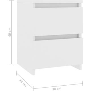 👉 Nachtkastje 30x30x40 cm spaanplaat wit