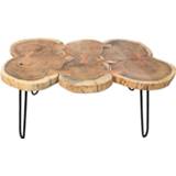 👉 Salontafel zwart acaciahout Beige#Zwart Thes - naturel/ 47x150x45 cm Leen Bakker 4055195010606