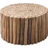 👉 Salontafel teakhout bruin Ortiga - naturel 40xØ80 cm Leen Bakker 4055195800023