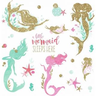 Muursticker vinyl RoomMates muurstickers Mermaid 21 stuks