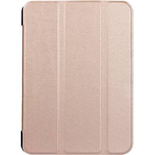 👉 Lederen case goud PU roze Samsung Galaxy Tab S3 9.7 - Cover Tri-fold Stand Roze/Goud 8719684015454