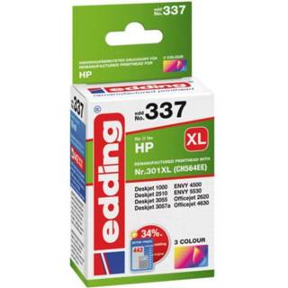 👉 Cyaan magenta geel Edding Cartridge Compatibel Single Cyaan, Magenta, EDD-337 HP No. 301XL (CH564EE) 18-337 4043023426842