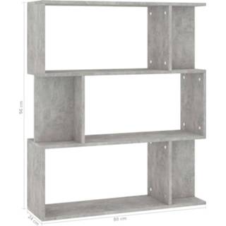 👉 Boekenkast grijs spaanplaat VidaXL Boekenkast/kamerscherm 80x24x96 cm betongrijs 8719883672465