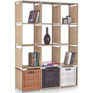 👉 Boekenkast beige staal Open Metro 142 cm hoog in