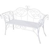 👉 Tuinbank wit metaal active Outsunny 2-zits antieke vormgeving 133 x 52 90cm 4250871241569