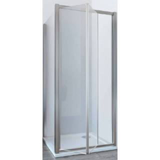 👉 Douchecabine glas chroom Lacus Vento met Schuifdeur en Vaste Zijwand Helder Anti-Kalk (alle maten) 8719304703112