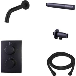 👉 Badkraan zwart mat Inbouw Boss & Wessing Exclusive Compleet met Handdouche 8719304517108