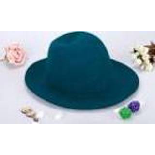 Turkoois Fashion Unisex Wool Fedora Hat Trilby Crown Cap Wide Brim Bowler Derby Headwear Floppy Bucket Turquoise