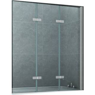 👉 Badwand glas aluminium chroom Boss & Wessing Lusso 130x140 cm Helder Profiel 8719304704546