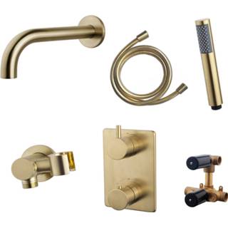 👉 Badkraan messing geborsteld Wiesbaden Inbouw Set Caral 01 8719304693307