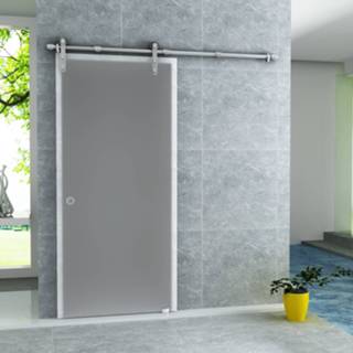 👉 Schuifdeur chroom Boss & Wessing Lusso 102x205 cm Melkglas Profiel 8719304704577