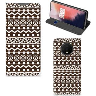 👉 Bruin OnePlus 7T Hoesje met Magneet Aztec Brown 8720215113495