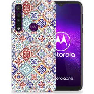 👉 Siliconen hoesje Motorola One Macro TPU Tiles Color 8720215174489