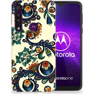 👉 Siliconen hoesje Motorola One Macro Barok Flower 8720215199734