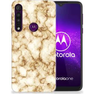 👉 Siliconen hoesje marmer goud Motorola One Macro TPU 8720215249668