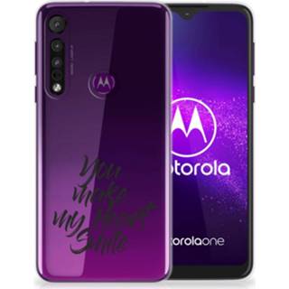 👉 Siliconen hoesje Motorola One Macro met naam Heart Smile 8720215474121