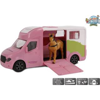 👉 Roze kinderen Kids Globe Paardentruck die cast 8713219362310