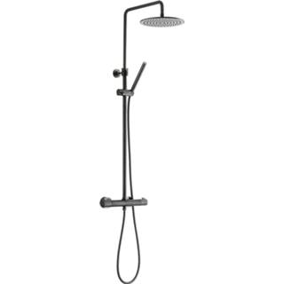 👉 Zwart chroom active Ben Lavion 250 Regendoucheset Geborsteld 8714175949652