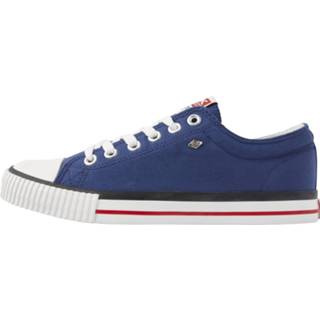 👉 Lage sneakers blauw katoen 41 male mannen MASTER LO Heren - Donker maat