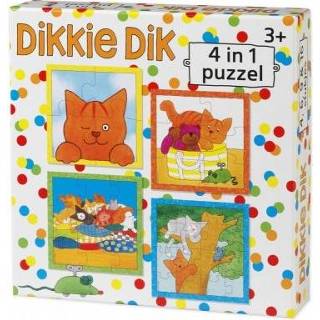 👉 Puzzel nederlands kinderpuzzels Dikkie Dik 4 in 1 8716473520168