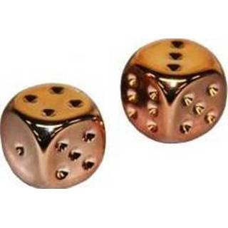 👉 Dobbel steen Copper-Plated Metallic Dobbelstenen 16mm (2 stuks) 7434052424416