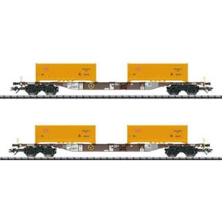 👉 TRIX T24136 H0 Set van 2 containerwagons Erdaushub Stuttgart 21 4028106241369