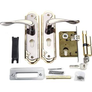 👉 Alloy 2 Set Aluminum Dual Latch Door Handle Front Back Lever Security Lock Cylinder with Key