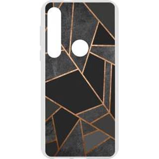 👉 Zwart unisex unicolor TPU Design Backcover voor de Motorola Moto G8 Plus - Grafisch / Koper 8719295264630