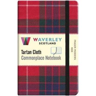 👉 Rood Commonplace Notebook Fraser Modern Red Genuine Tartan Cloth Pocket 9781849344913