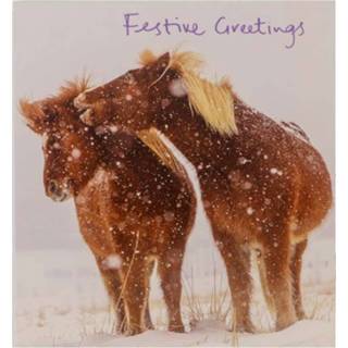 👉 Kerstkaart active - Paarden in de Sneeuw (Set van 5) 5015877407888