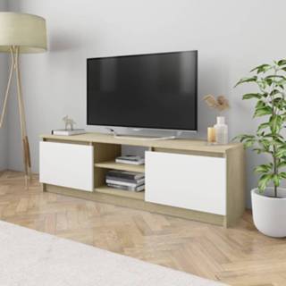 👉 Spaanplaat wit multikleur active Tv-meubel 120x30x35,5 cm en sonoma eikenkleurig 8719883739694