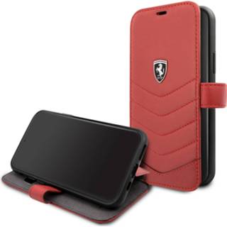 👉 Rood echt leer bookwallet flip hoes Ferrari Scuderia - lederen iPhone 11 3700740466551
